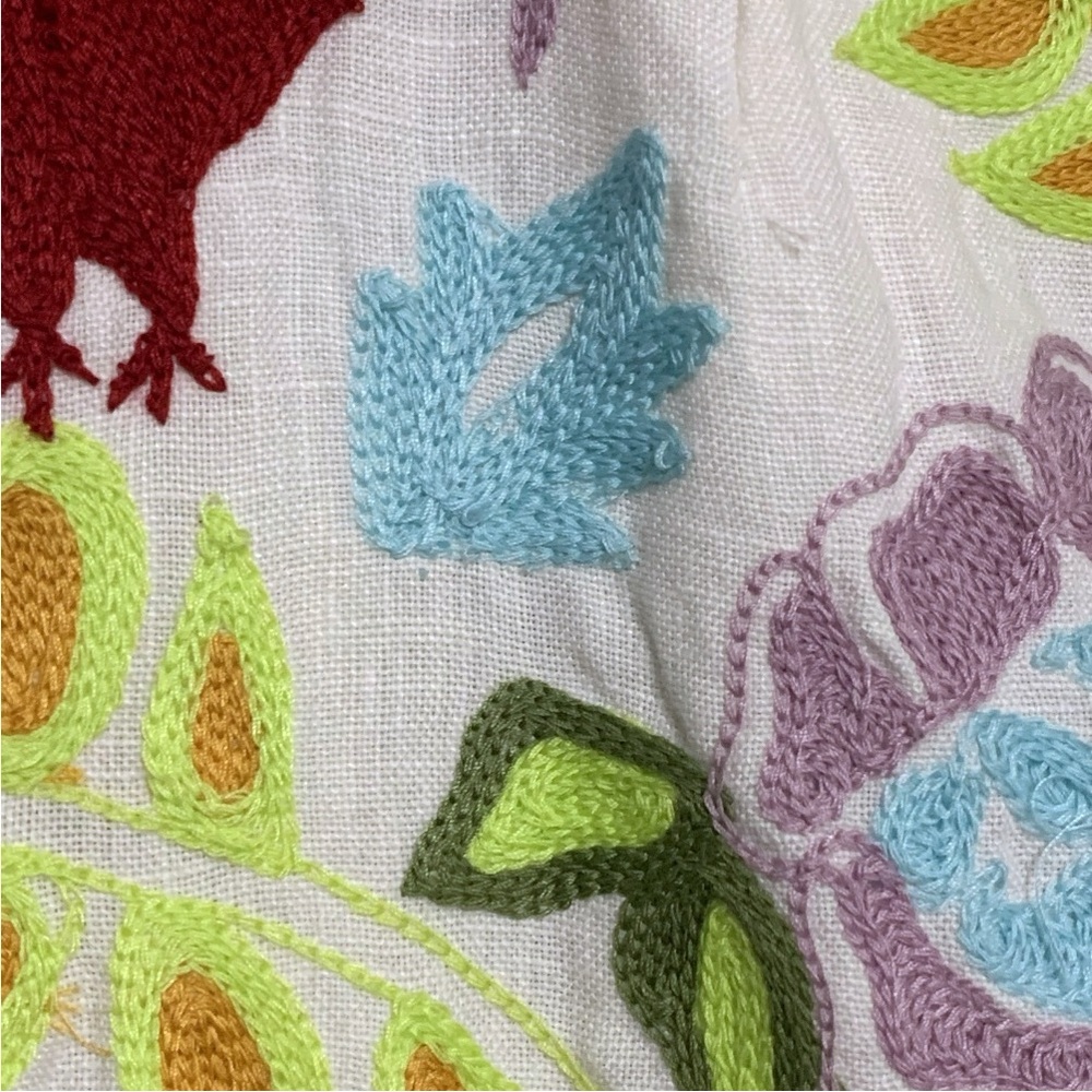 Anthropologie Moulinette Soeurs La Fiesta Embroidered Pom Pom Pencil Skirt - Picture 5 of 12